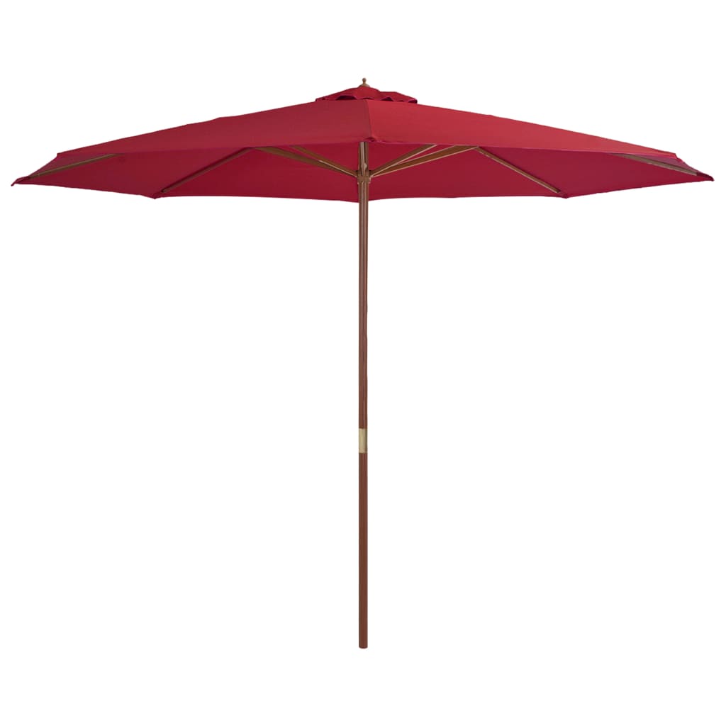 Vidaxl Parasol mit Holzstange 350 cm Bordeaux Rot