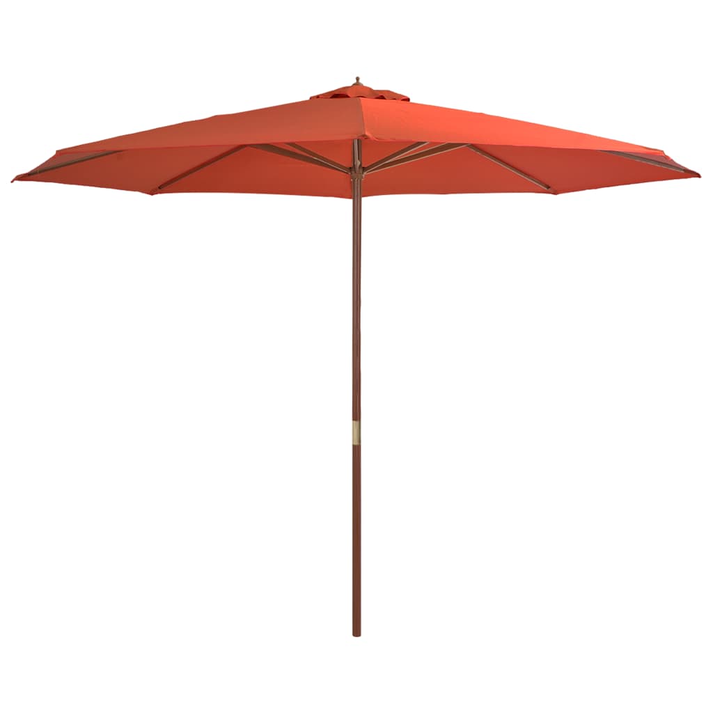 Vidaxl Parasol con polo in legno 350 cm in terracotta