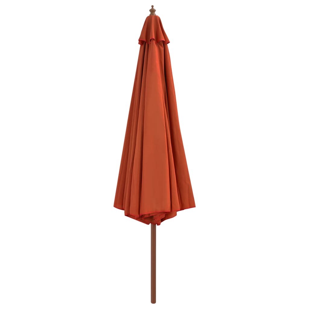 Vidaxl Parasol con polo in legno 350 cm in terracotta