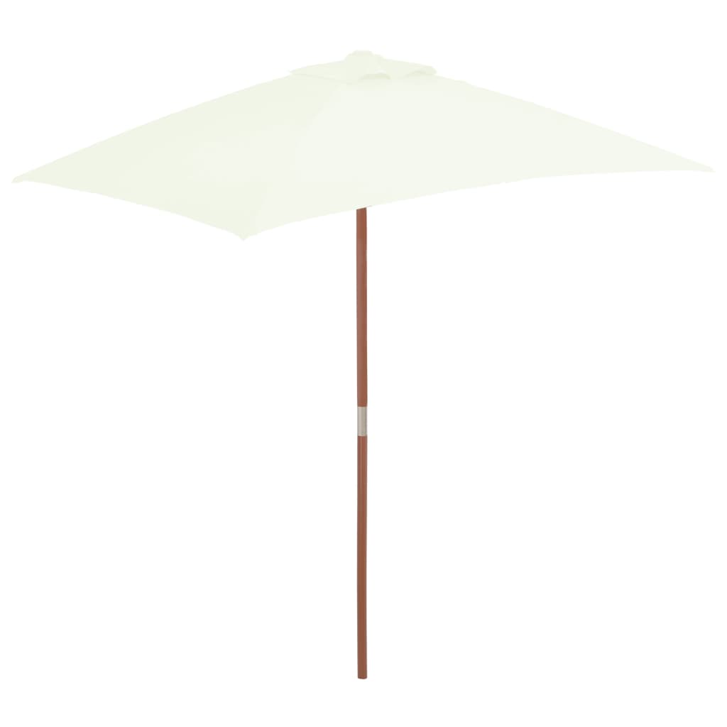 Vidaxl Parasol with wooden pole 150x200 cm sand -colored