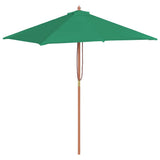 Vidaxl -Parasol mit Holzstange 150x200 cm Grün