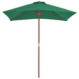 Vidaxl Parasol with wooden pole 150x200 cm green