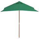 Vidaxl Parasol with wooden pole 150x200 cm green