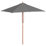VIDAXL -Parasol mit Holzstange 150x200 cm Anthrazit