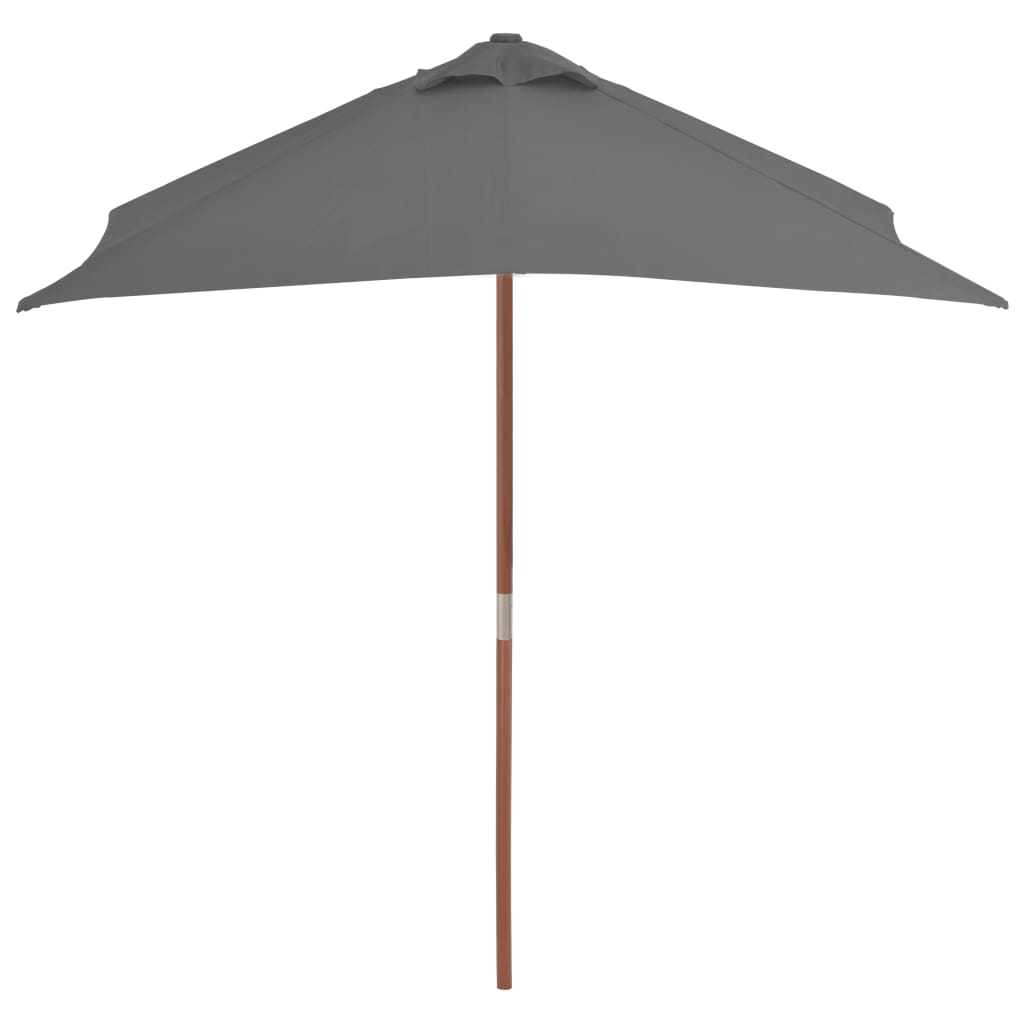 Vidaxl parasol avec poteau en bois 150x200 cm anthracite