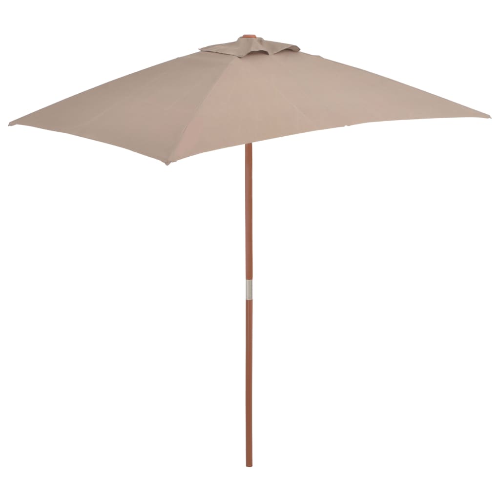 Vidaxl Parasol with wooden pole 150x200 cm taupe