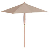Vidaxl -Parasol mit Holzstange 150x200 cm Taupe