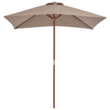 Vidaxl Parasol with wooden pole 150x200 cm taupe