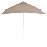 Vidaxl Parasol with wooden pole 150x200 cm taupe