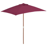 Parasol vidaxl avec poteau en bois 150x200 cm Bordeaux rouge