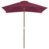 Parasol vidaxl avec poteau en bois 150x200 cm Bordeaux rouge