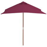 Parasol vidaxl avec poteau en bois 150x200 cm Bordeaux rouge