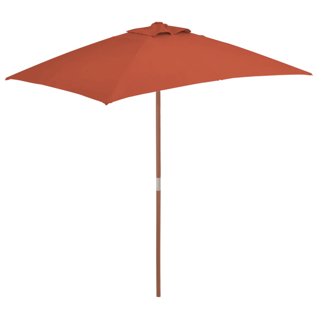 Vidaxl parasol avec poteau en bois 150x200 cm en terre cuite -colored