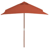 Vidaxl parasol avec poteau en bois 150x200 cm en terre cuite -colored