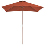 Vidaxl parasol avec poteau en bois 150x200 cm en terre cuite -colored