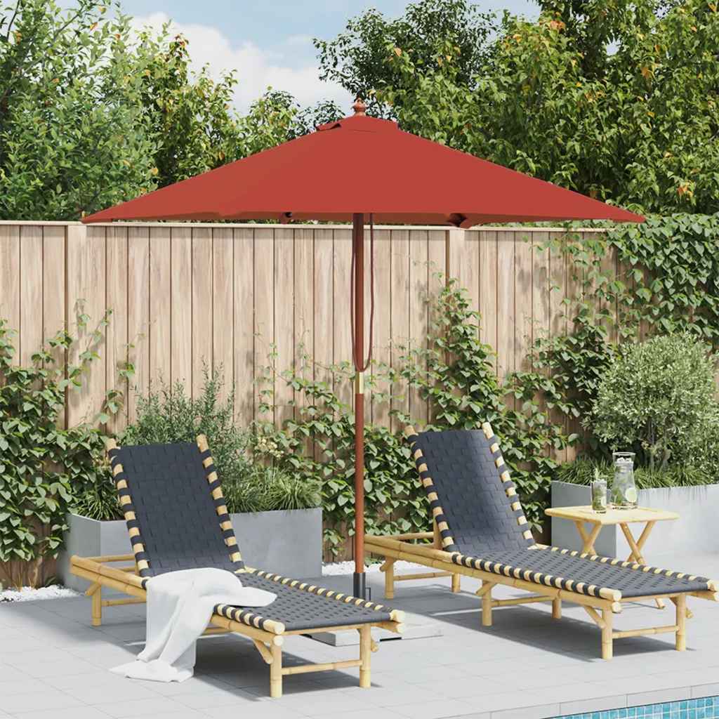 Vidaxl Sonnenschirm mit Holzmast 150x200 cm terrakottafarben
