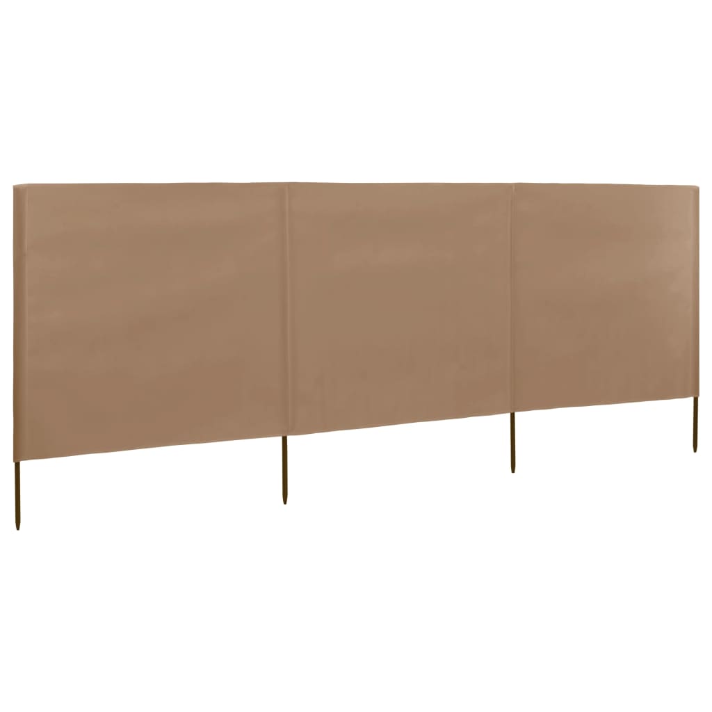 Vidaxx Windschutz 3-teilig 400x120 cm Stoff Taupe