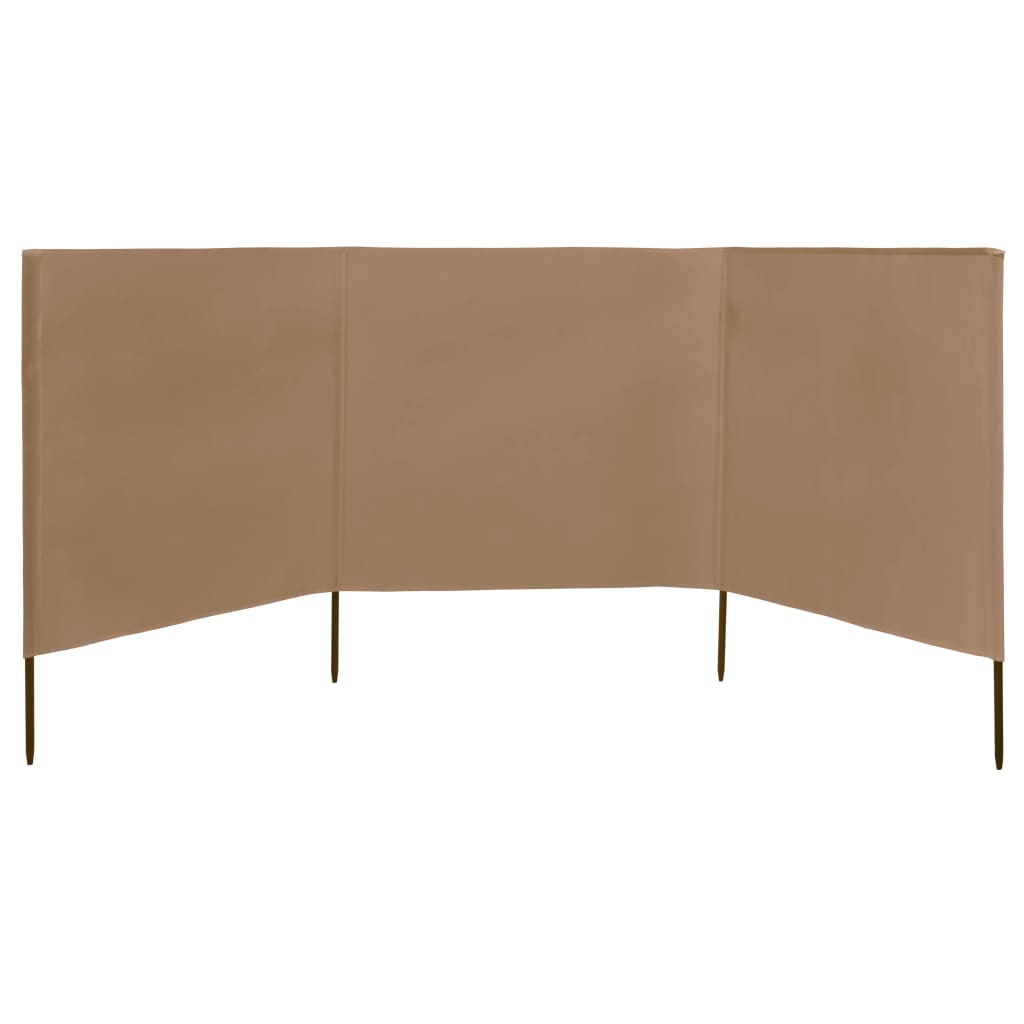 Vidaxx Windschutz 3-teilig 400x120 cm Stoff Taupe