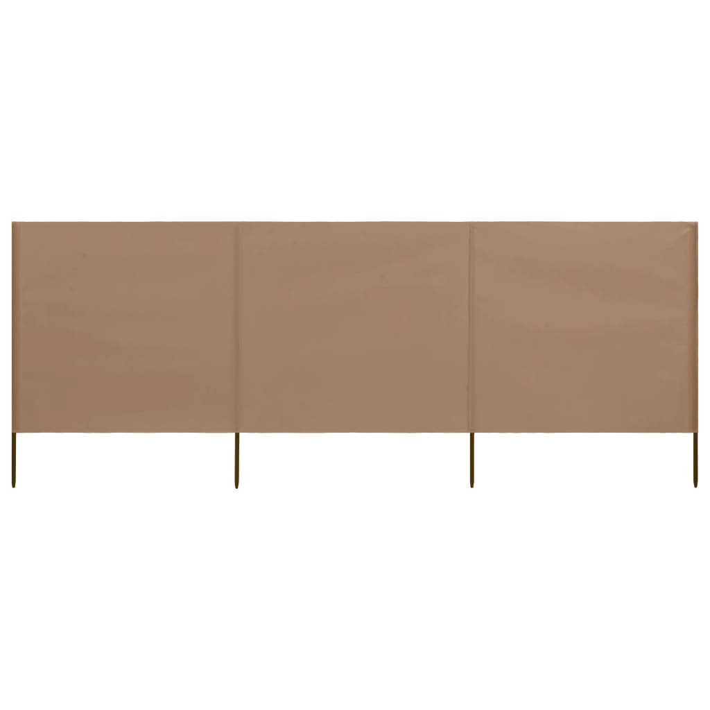 Vidaxx Windschutz 3-teilig 400x120 cm Stoff Taupe