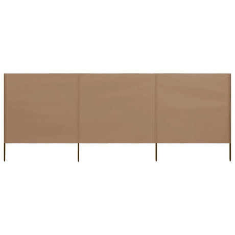 Vidaxx Windschutz 3-teilig 400x120 cm Stoff Taupe