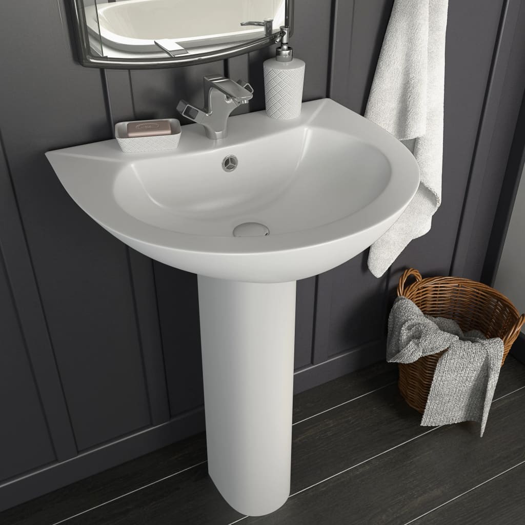 Vidaxl Washbasin na stóp odłączony 520x440x190 mm ceramiczny biały