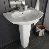 Vidaxl Washbasin pěšky oddělený 650x520x200 mm keramická bílá bílá