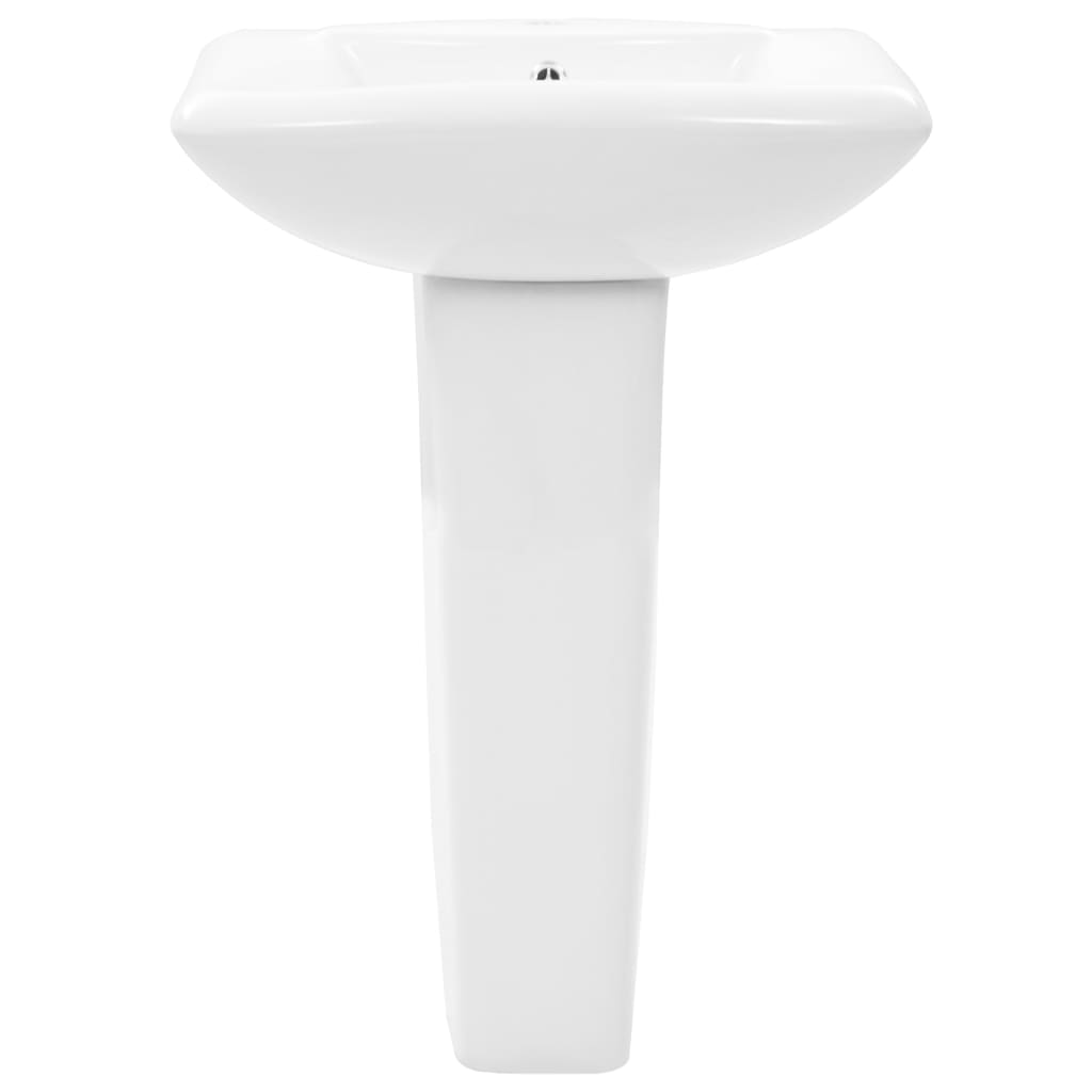 Vidaxl WashBasin na nogi odmaknjen 580x470x200 mm keramična bela