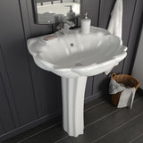 Vidaxl Washbasin na noze oddělený 580x510x200 mm keramická bílá