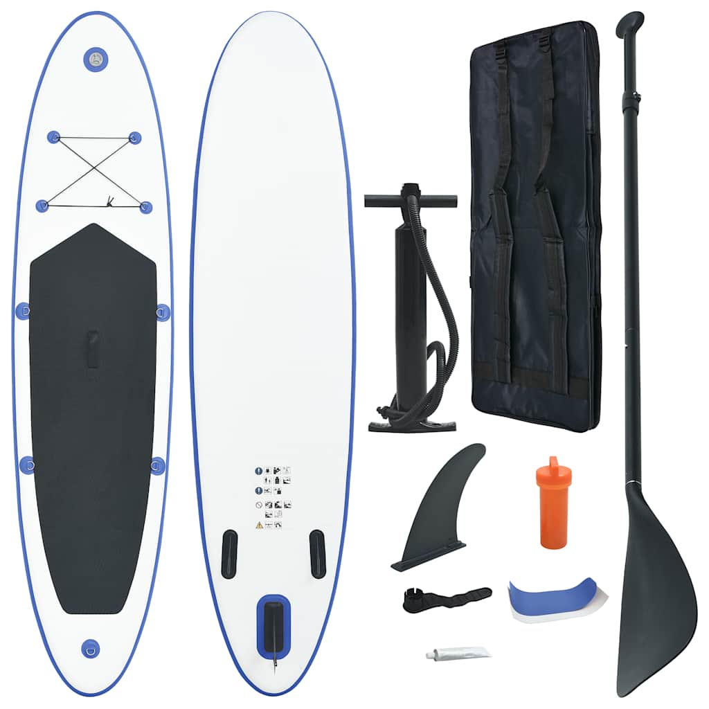 Vidaxl stand-upa z paddleboardem nadmuchiwane niebiesko-białe