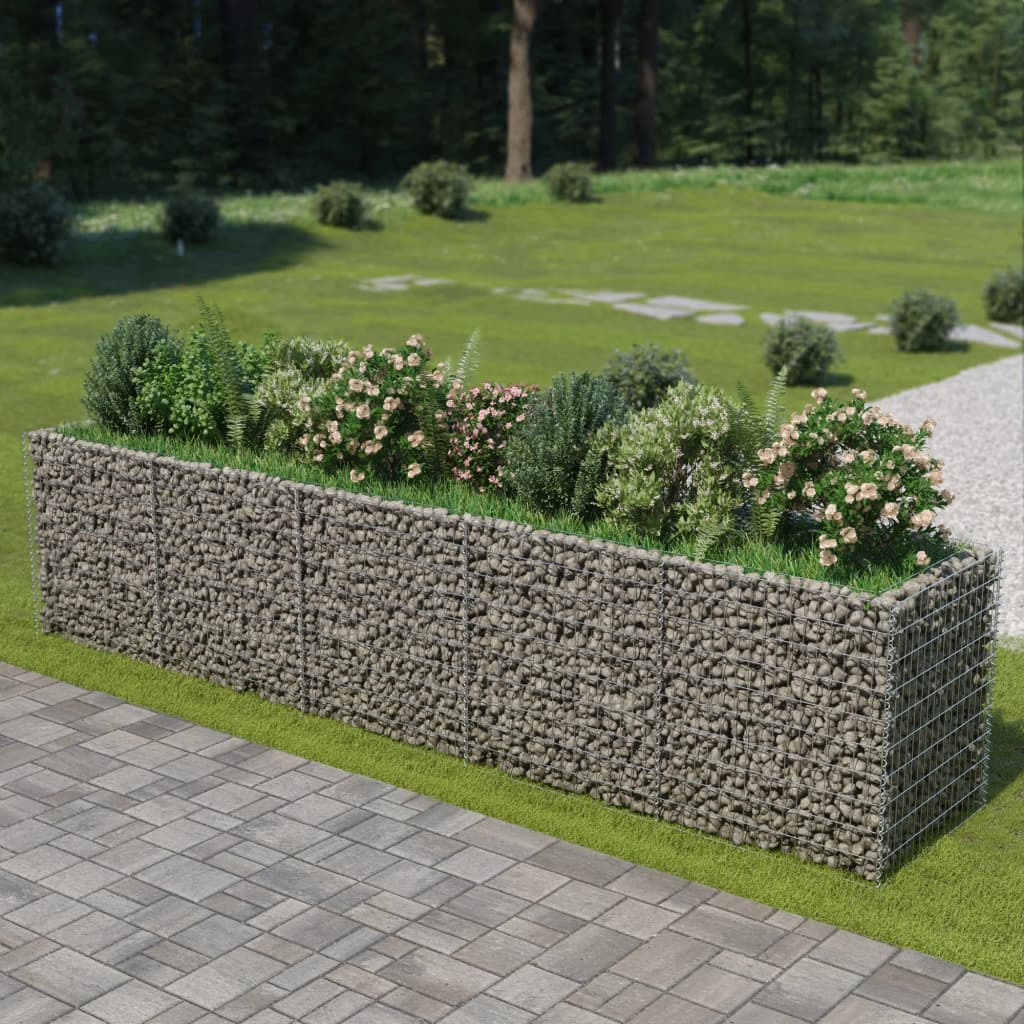 Plánovací krabice Vidaxl Gabion zvedla 450x90x100 cm galvanizovaná ocel