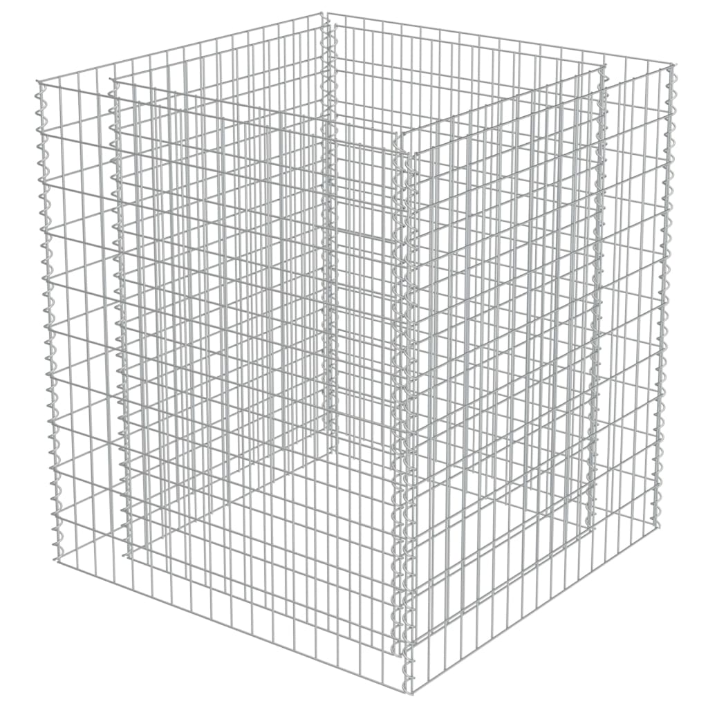 VidaXL Gabion Planter Insented 90x90x100 Cm Galvanized Steel