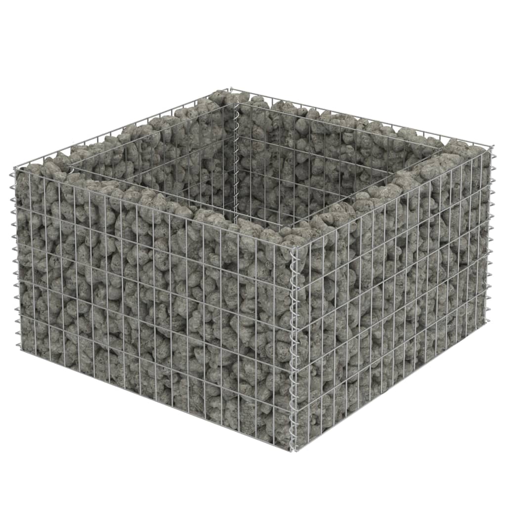 Vidaxl Gabion Planter hævet 90x90x50 cm galvaniseret stål