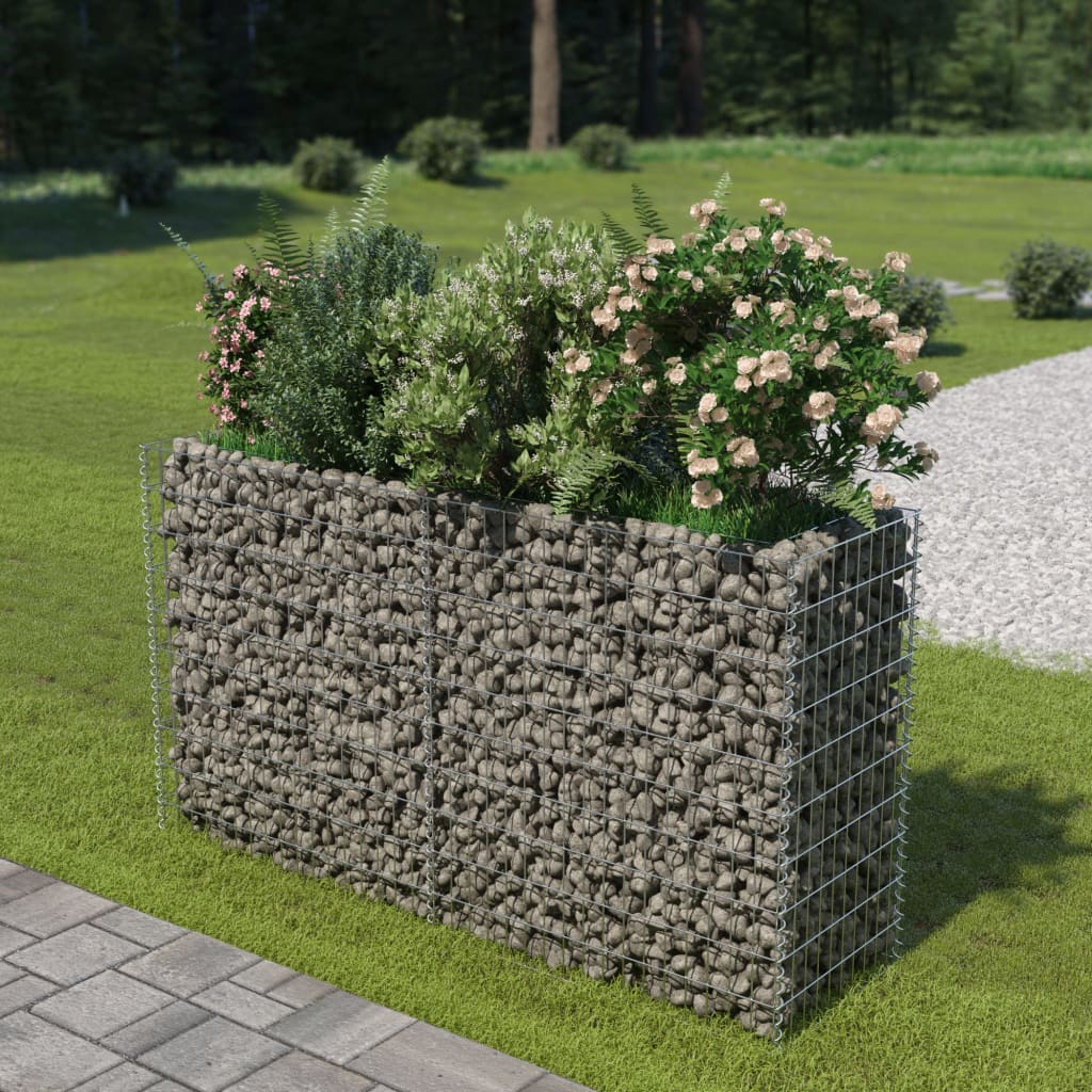 Vidaxl Gabion Planter hævet 180x50x100 cm galvaniseret stål