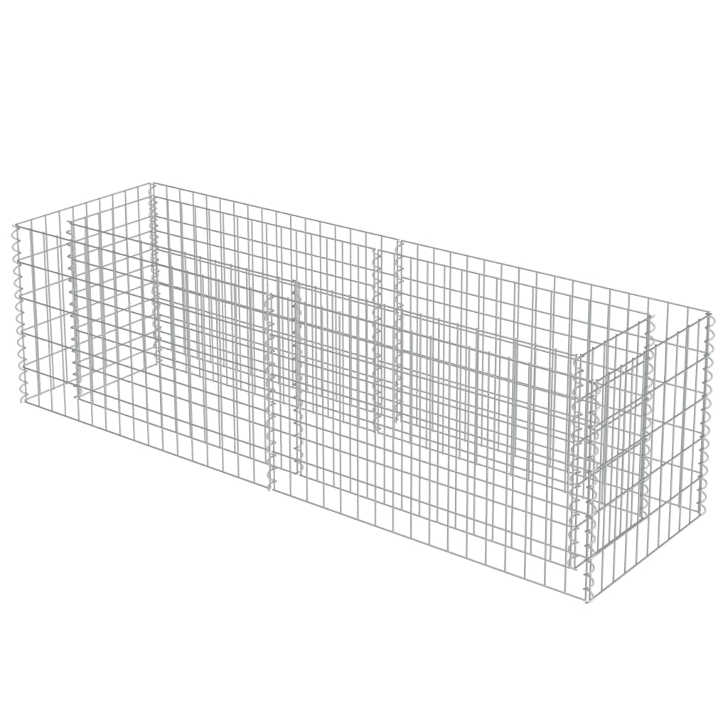 Plantador de Gabion Vidaxl elevado 180x50x50 cm de acero galvanizado