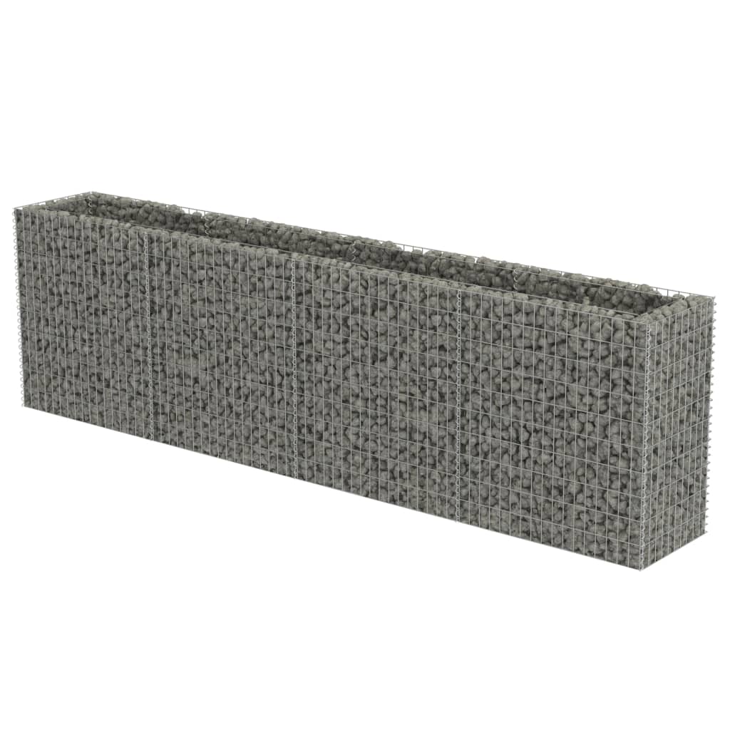 Vidaxl Gabion Planning Box je dvignil 360x50x100 cm pocinkano jeklo