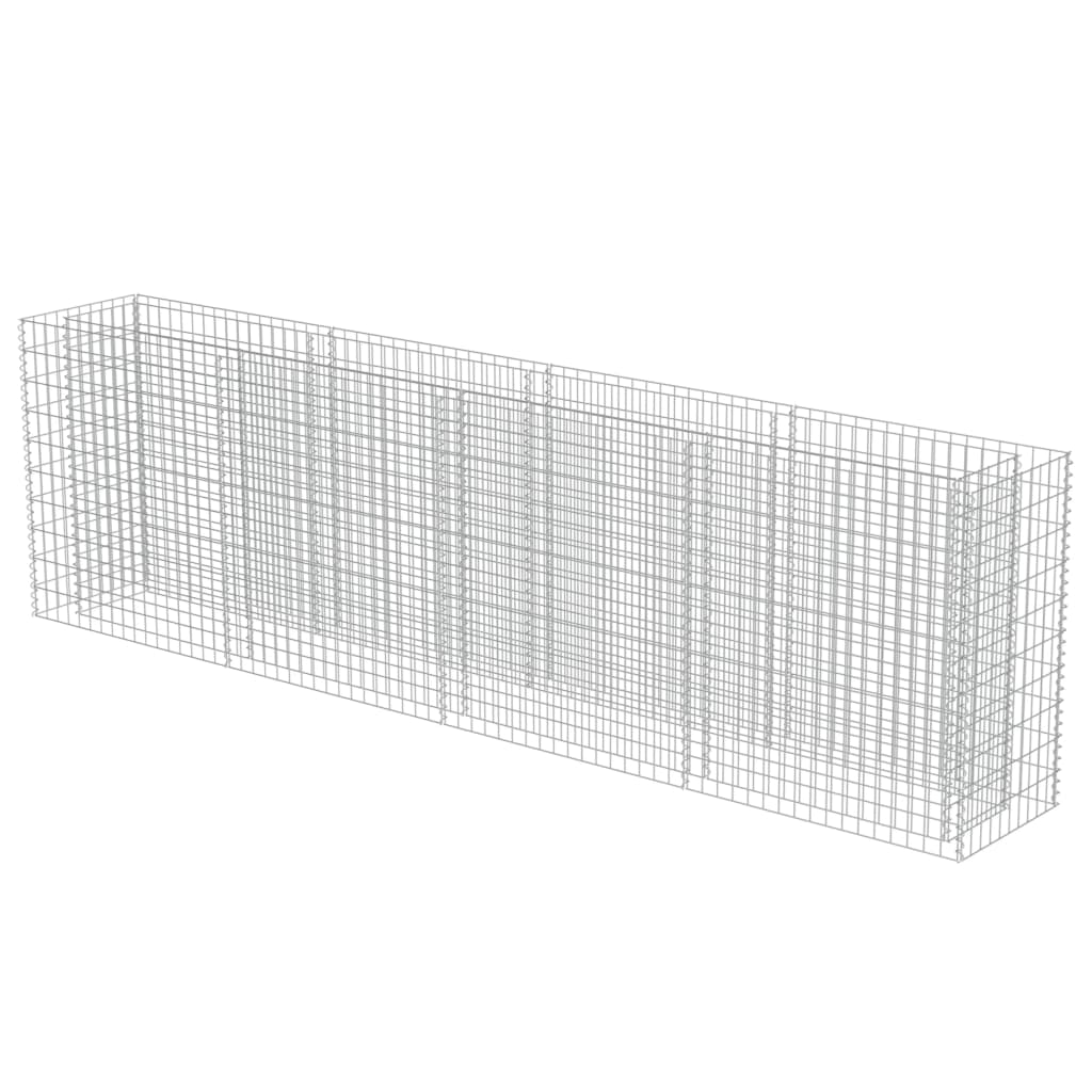 Vidaxl Gabion Planning Box hevet 360x50x100 cm galvanisert stål