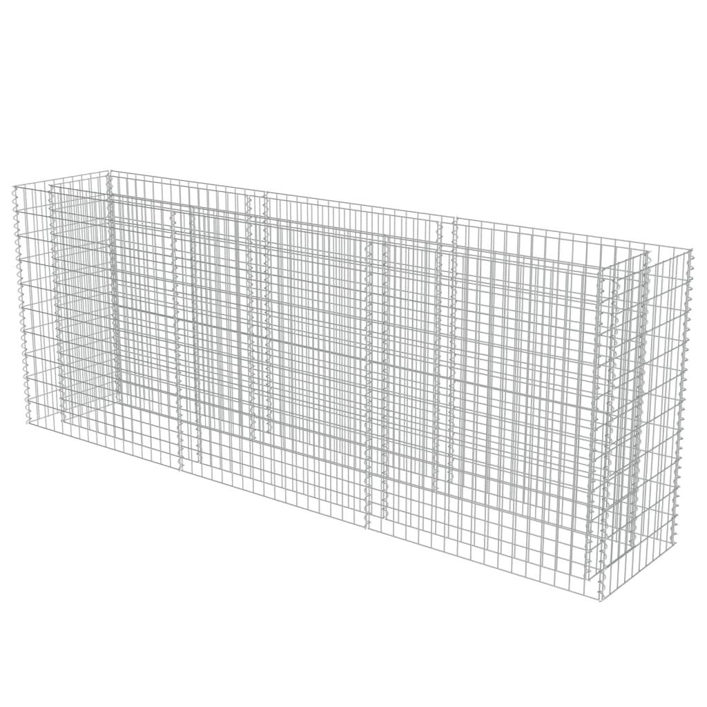 Plantador de Gabion Vidaxl elevado 270x50x100 cm de acero galvanizado