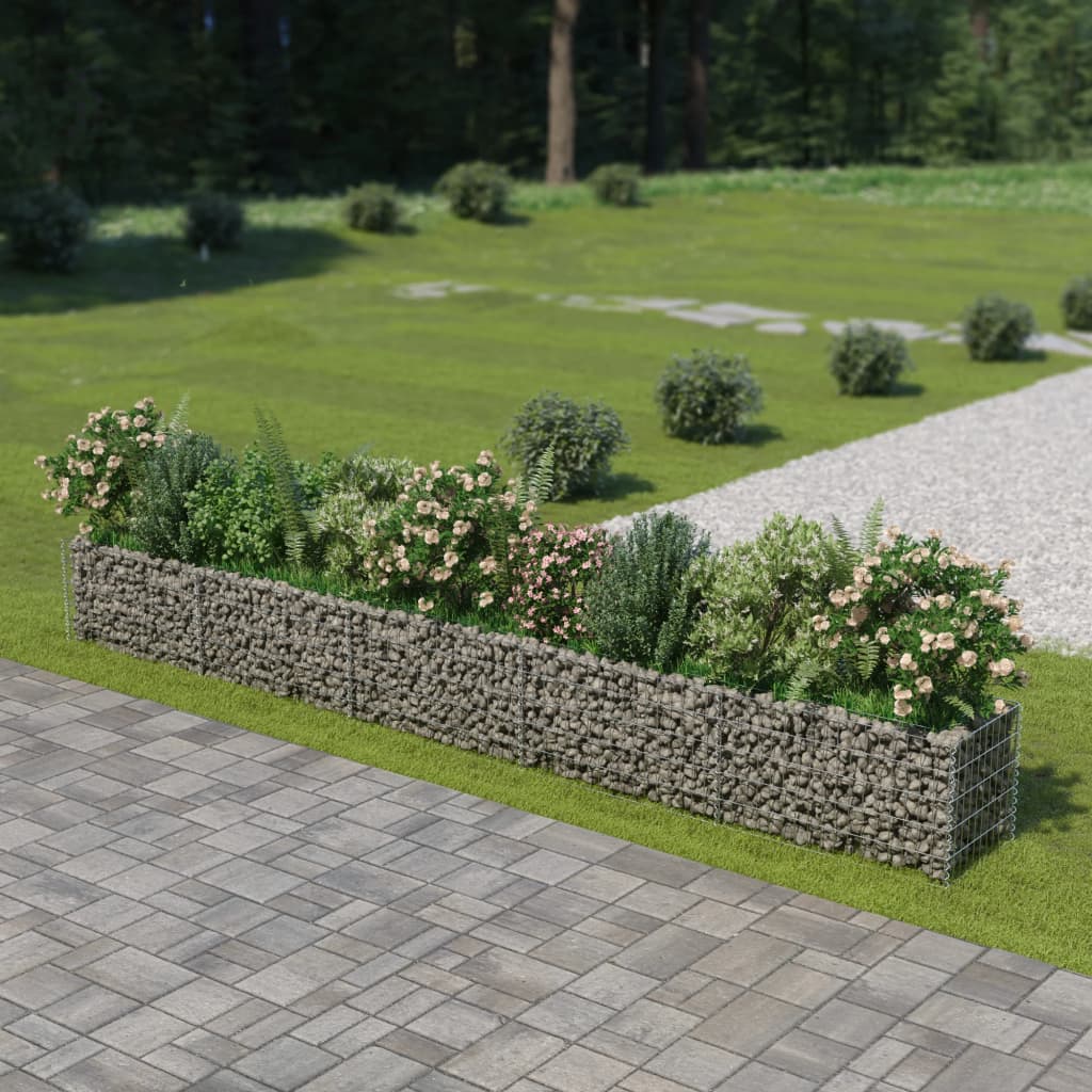 Plantador de Gabion Vidaxl elevado 450x50x50 cm de acero galvanizado