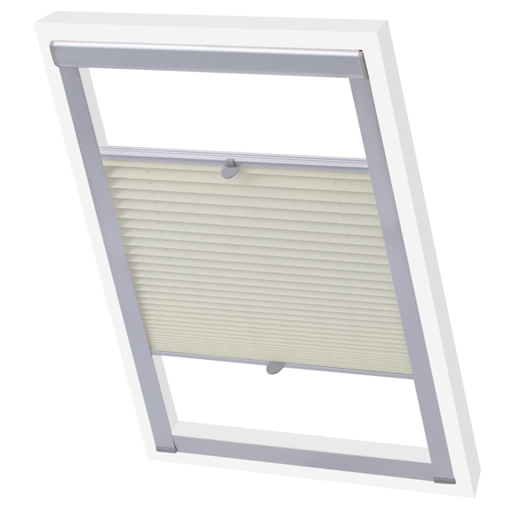 Vidaxl Roller blind pleated Cream MK08