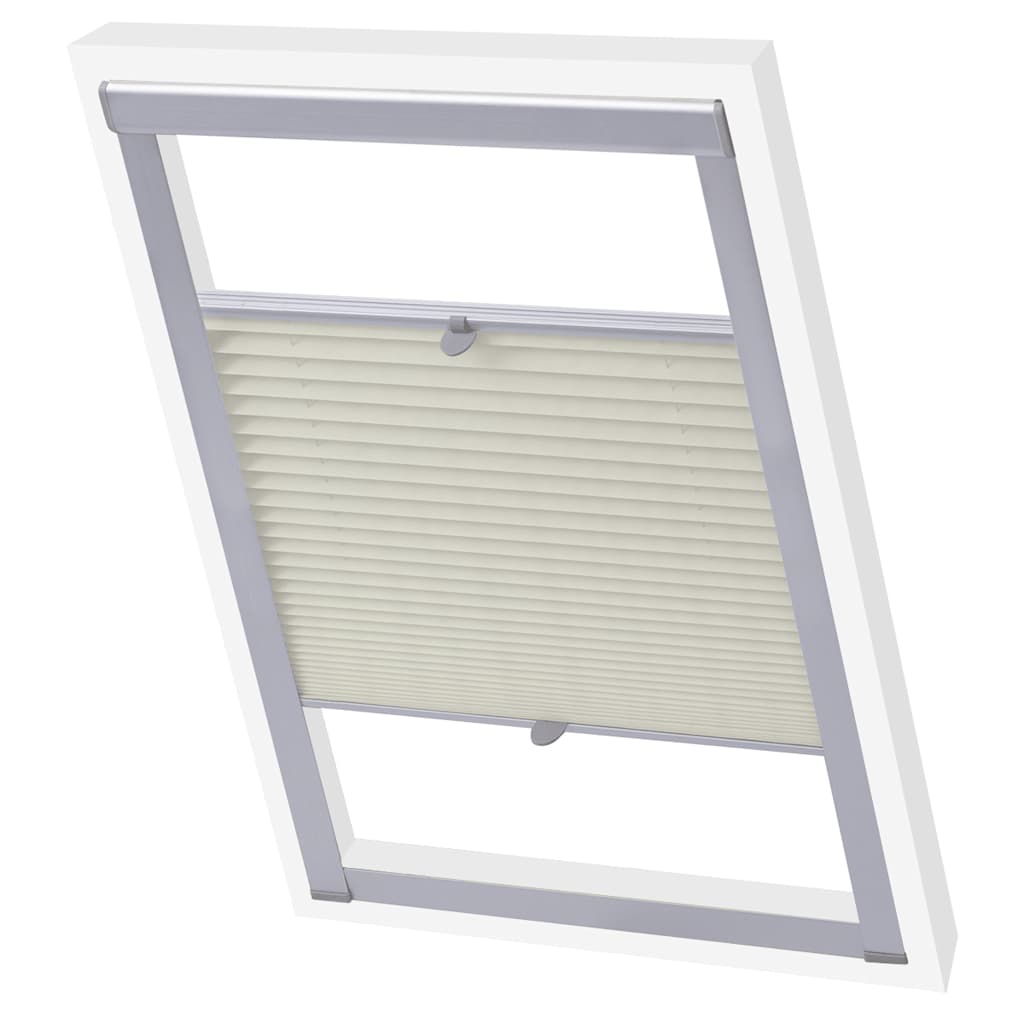 Vidaxl Roller Blind Pleated Cream PK06