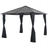 Arbor vidaxl avec rideau 3x3 m en aluminium noir