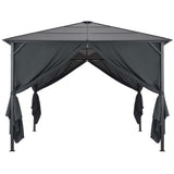 Arbor vidaxl avec rideau 3x3 m en aluminium noir