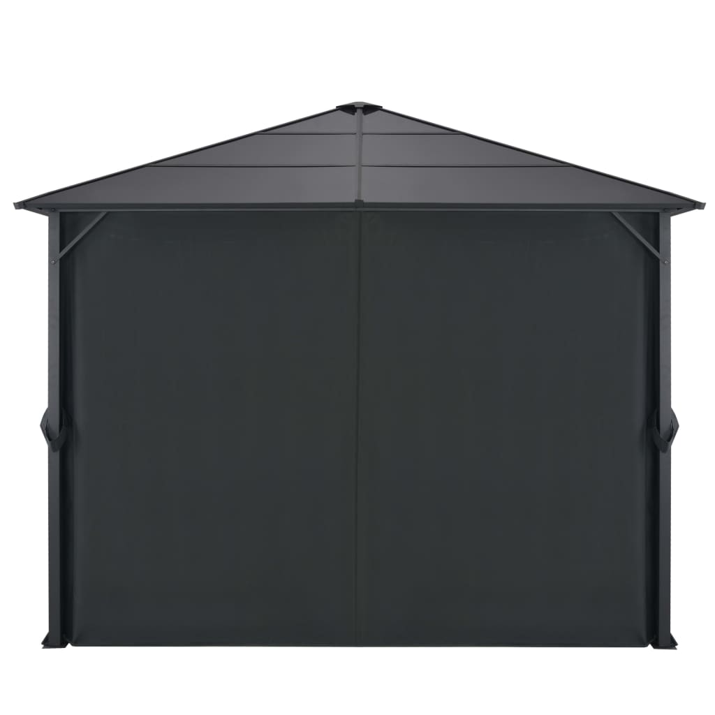 Arbor vidaxl avec rideau 3x3 m en aluminium noir