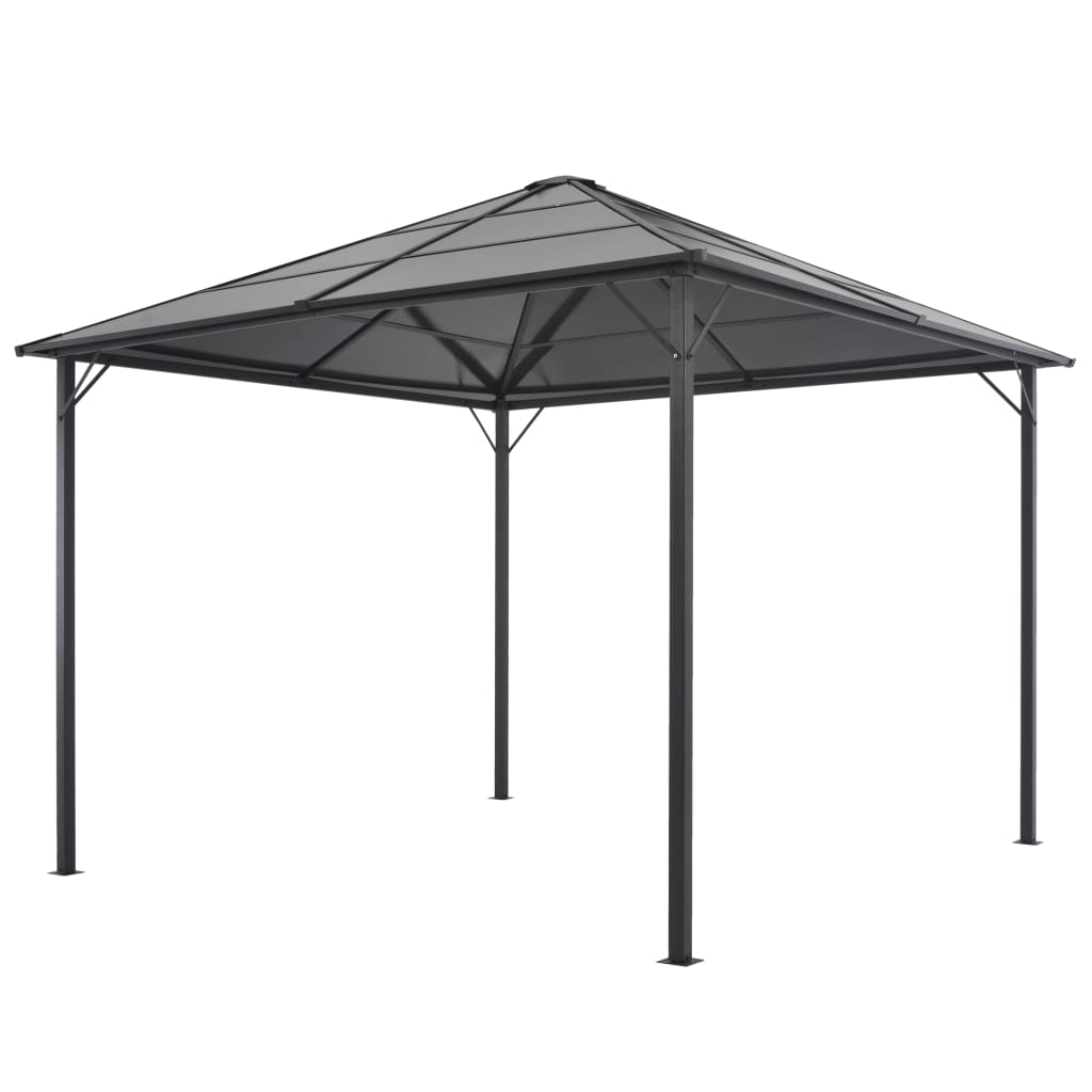 Vidaxl Arbor mam Daach 3x3 m Aluminium Anthrakaprad faarweg