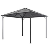 Vidaxl Arbor mam Daach 3x3 m Aluminium Anthrakaprad faarweg