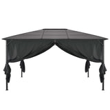 Vidaxl arbor with curtain 4x3x2.6 cm aluminum black