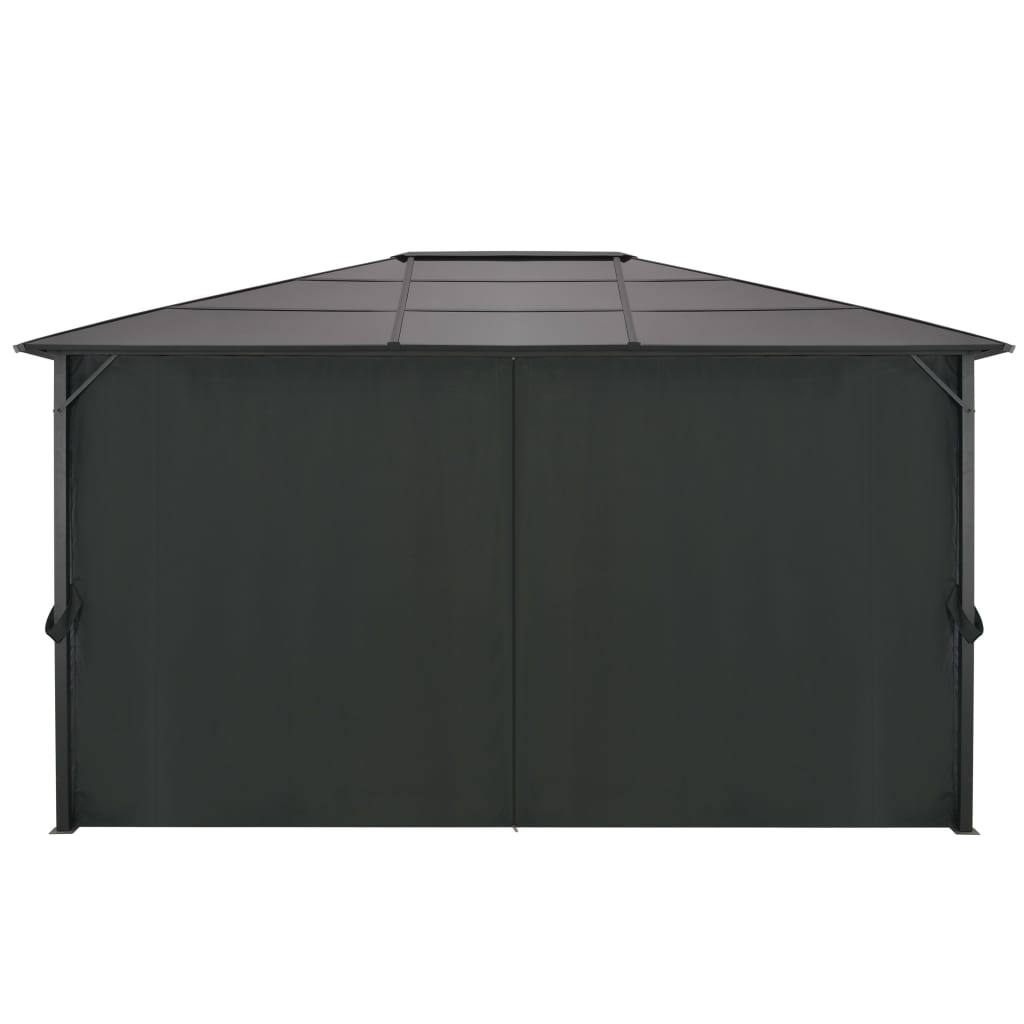 Vidaxl arbor with curtain 4x3x2.6 cm aluminum black