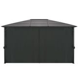 Vidaxl arbor with curtain 4x3x2.6 cm aluminum black