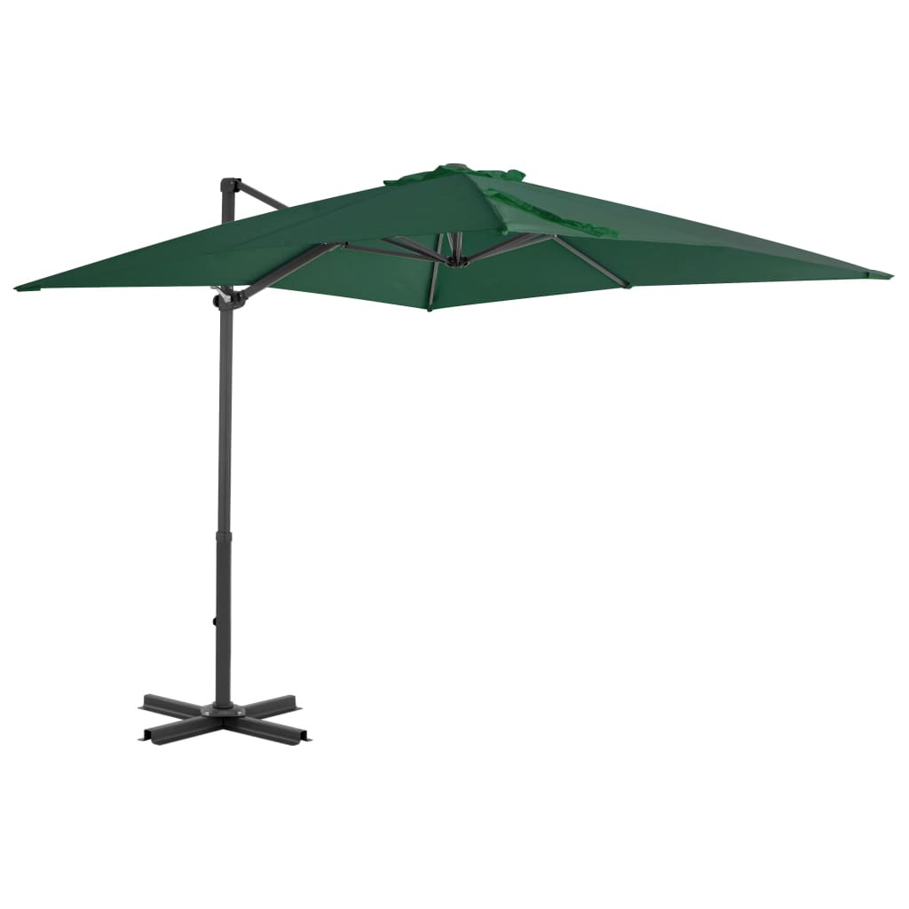 Vidaxl flytende parasol med aluminiumstang 250x250 cm grønn