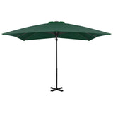 Vidaxl -schwimmendes Parasol mit Aluminiumpol 250x250 cm Grün